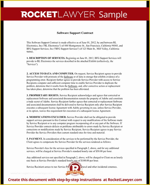 Software Support Contract Template Free Of software Support Contract Agreement form with Sample