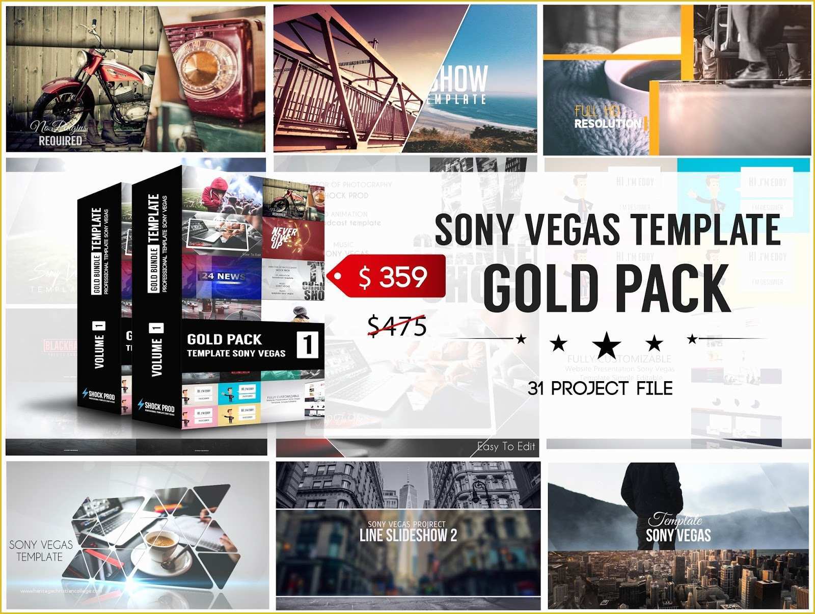 Sony Vegas Pro Slideshow Templates Free Download Of Gold Pack