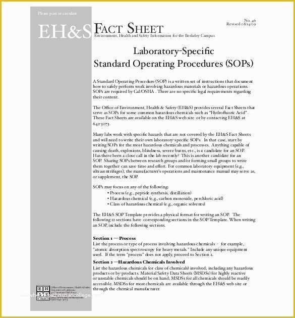 Sop Template Free Of 13 Standard Operating Procedure Templates Pdf Doc