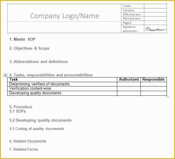 Sop Template Free Of 37 Best Free Standard Operating Procedure sop Templates