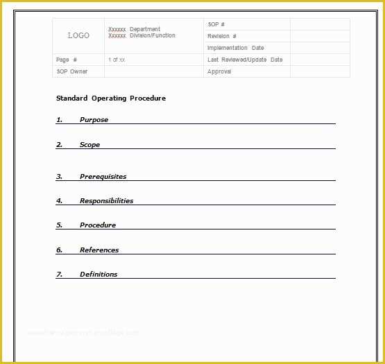Sop Template Free Of 37 Best Free Standard Operating Procedure sop Templates