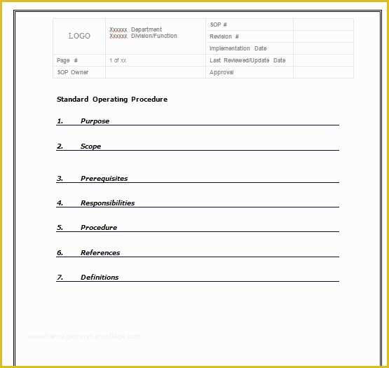 Sop Template Free Of 37 Best Free Standard Operating Procedure sop Templates