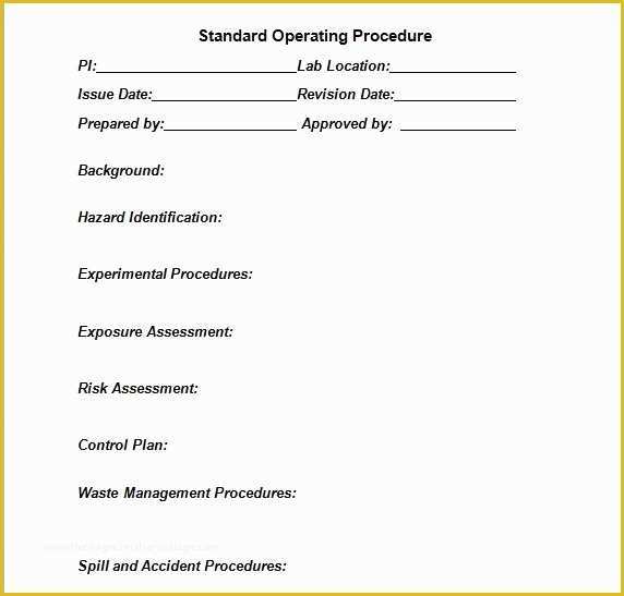 Sop Template Free Of 37 Best Standard Operating Procedure sop Templates