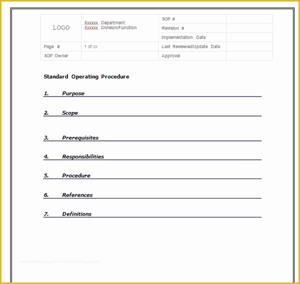 Sop Template Free Of 45 Free Standard Operating Procedure Templates Word