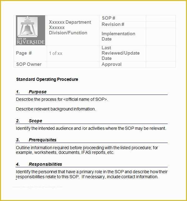 Sop Template Free Of Sample sop Template 20 Free Documents In Word Pdf Excel