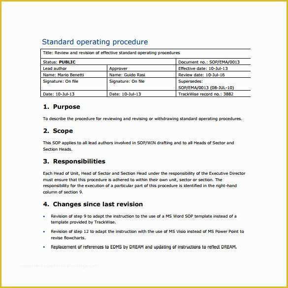 Sop Template Free Of Sample sop Template 20 Free Documents In Word Pdf Excel