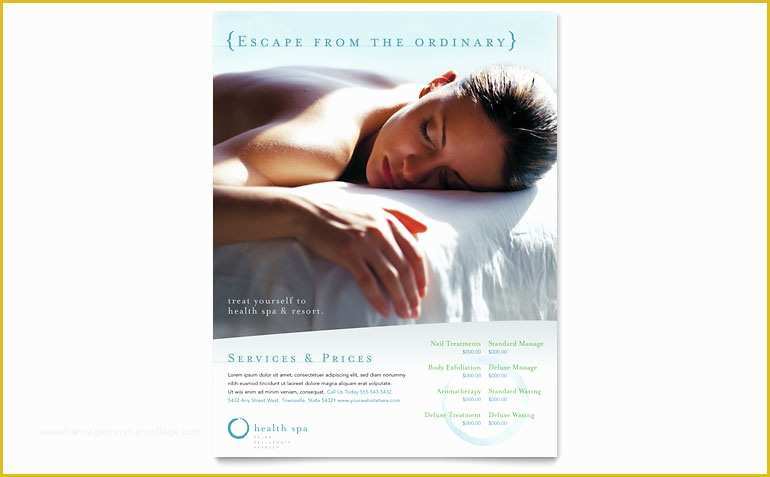 Spa Flyer Templates Free Download Of Day Spa & Resort Flyer Template Word & Publisher