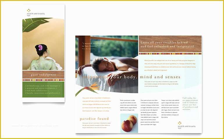 Spa Flyer Templates Free Download Of Health & Beauty Spa Brochure Template Word & Publisher