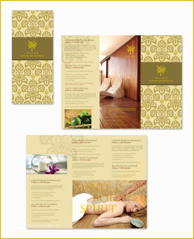 Spa Flyer Templates Free Download Of Natural Day Spa & Massage Tri Fold Brochure Template