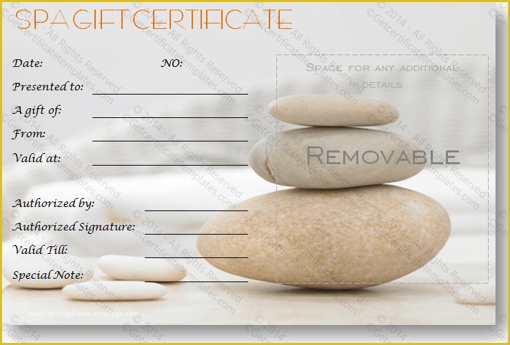 Spa Gift Certificate Template Free Of A Simple Day at the Spa Gift Certificate Template