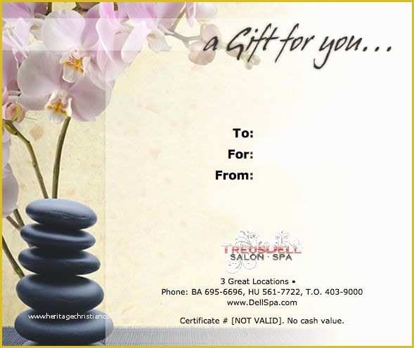 Spa Gift Certificate Template Free Of Free Spa Gift Certificate Template Invitation Template