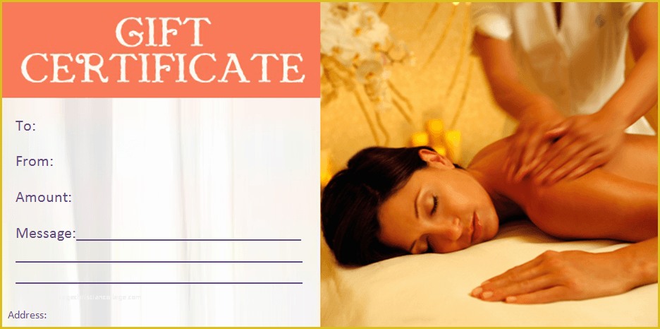 Spa Gift Certificate Template Free Of Gift Certificate Templates