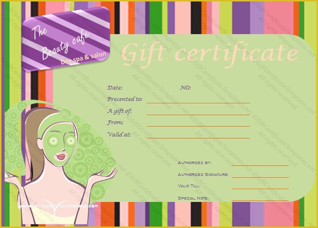 Spa Gift Certificate Template Free Of Gift Certificate Templates