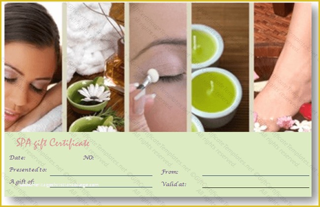 Spa Gift Certificate Template Free Of Gift Certificate Templates