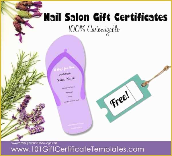Spa Gift Certificate Template Free Of Nail Salon Gift Certificates