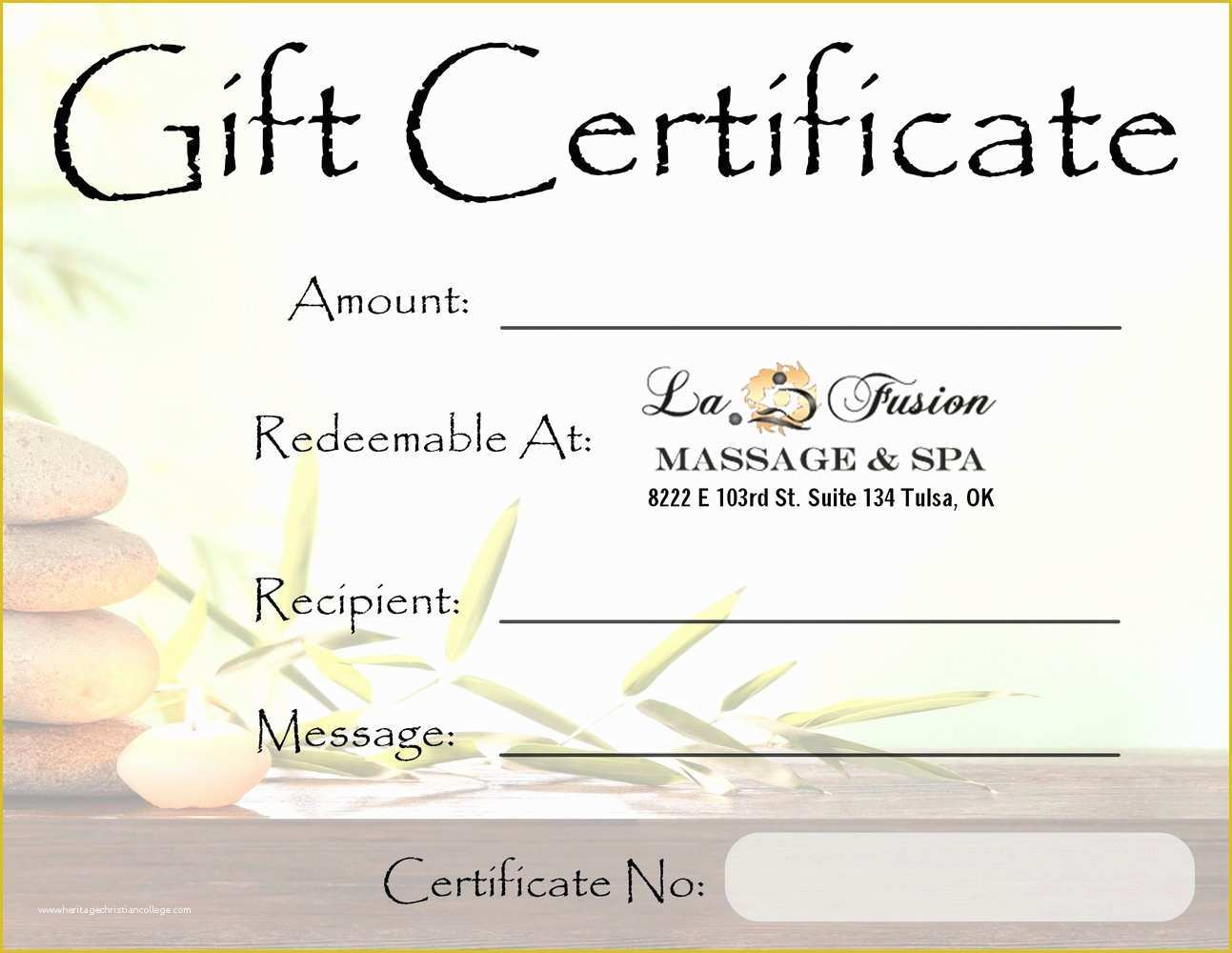 Spa Gift Certificate Template Free Of Salon Gift Certificate Template Free Printable Templates