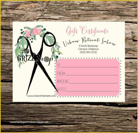 Spa Gift Certificate Template Free Of Set Of 50 Salon Gift Certificates by Grizzshop On Etsy