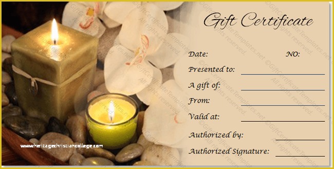 Spa Gift Certificate Template Free Of Spa Gift Certificate Templates