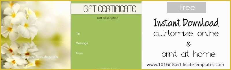 Spa Gift Certificate Template Free Of Spa Gift Certificates