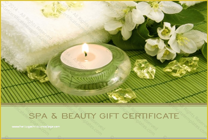 Spa Gift Certificate Template Free Of Two Sided Spa Gift Certificate Template