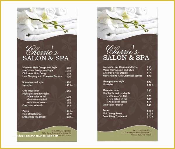 Spa Menu Template Free Of 22 Spa Menu Templates Psd Eps