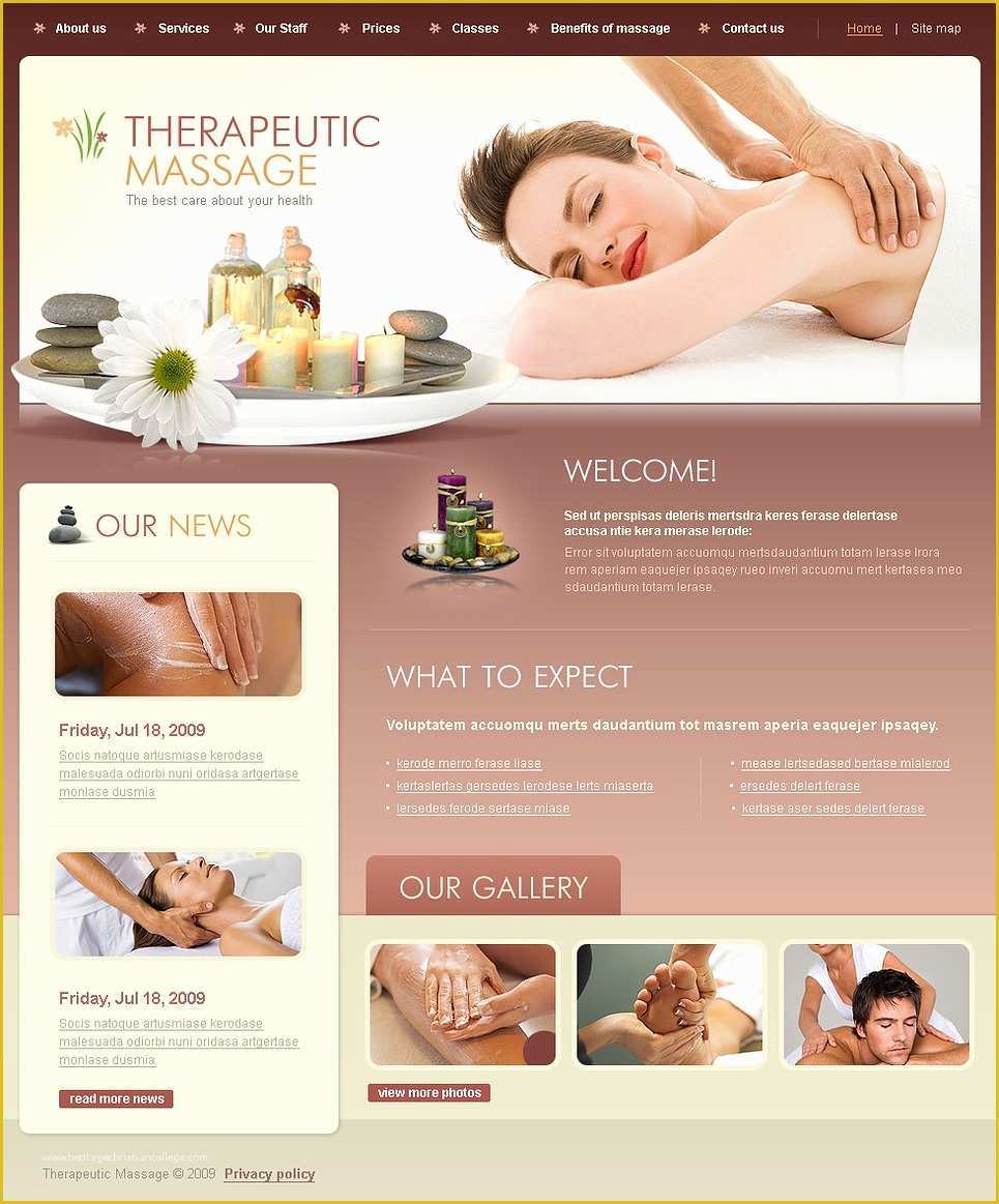 Spa Website Templates Free Download Of Massage Salon Website Template