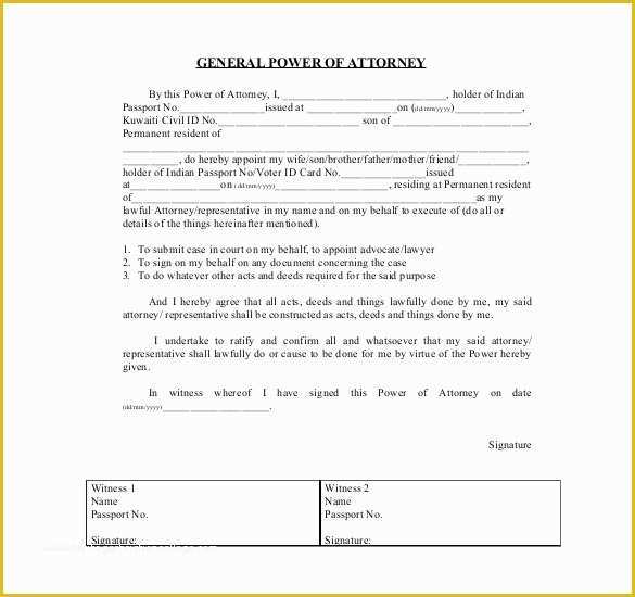 Special Power Of attorney Template Free Of 18 Power Of attorney Templates Pdf Doc