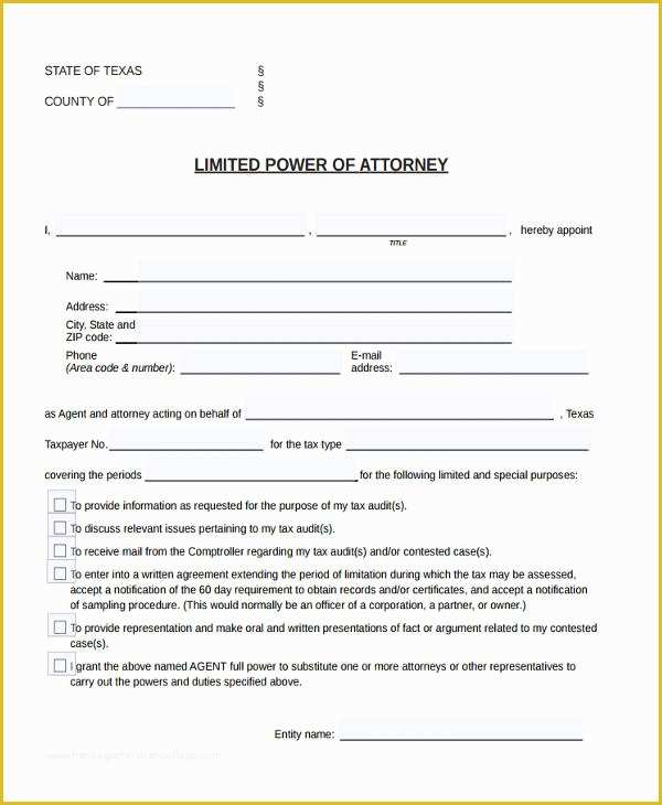 Special Power Of attorney Template Free Of 24 Printable Power Of attorney forms