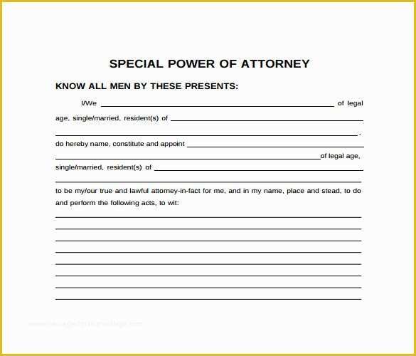 Special Power Of attorney Template Free Of 9 Special Power Of attorney forms – Samples Examples