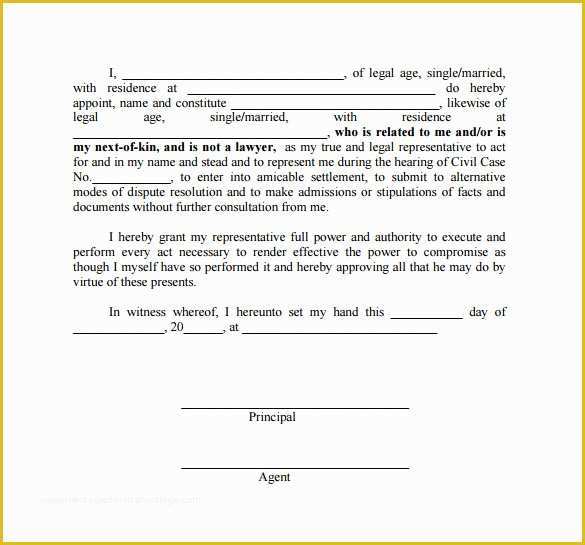 Special Power Of attorney Template Free Of 9 Special Power Of attorney forms – Samples Examples