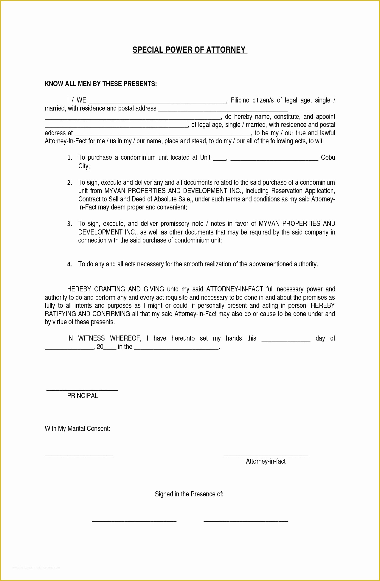 Special Power Of attorney Template Free Of Best S Of Special Power attorney format Power Of