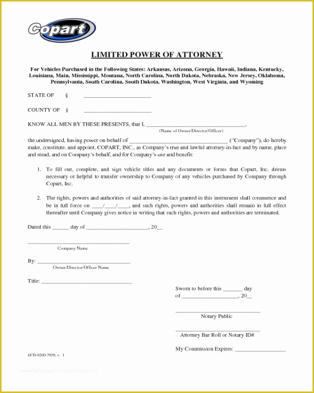 Special Power Of attorney Template Free Of Blank Limited Power Of attorney Template Edit Fill