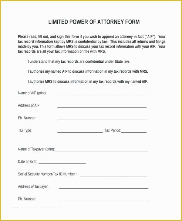 Special Power Of attorney Template Free Of Limited Power attorney Template Example Power