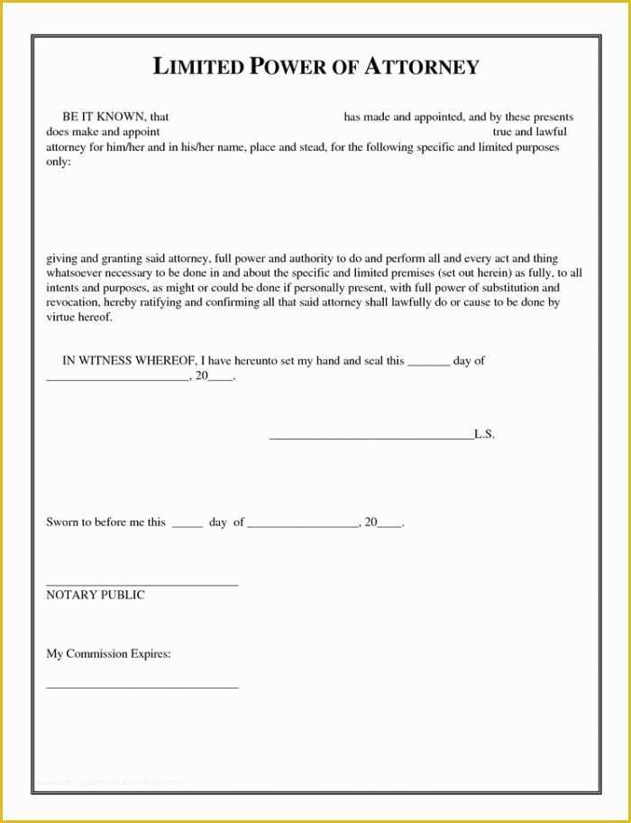 Special Power Of attorney Template Free Of Power attorney Template