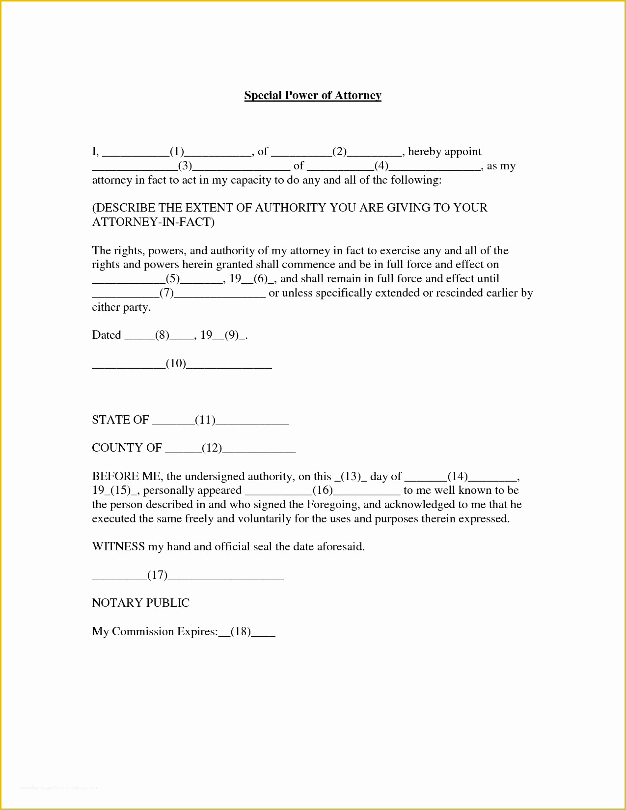 Special Power Of attorney Template Free Of Power attorney Template