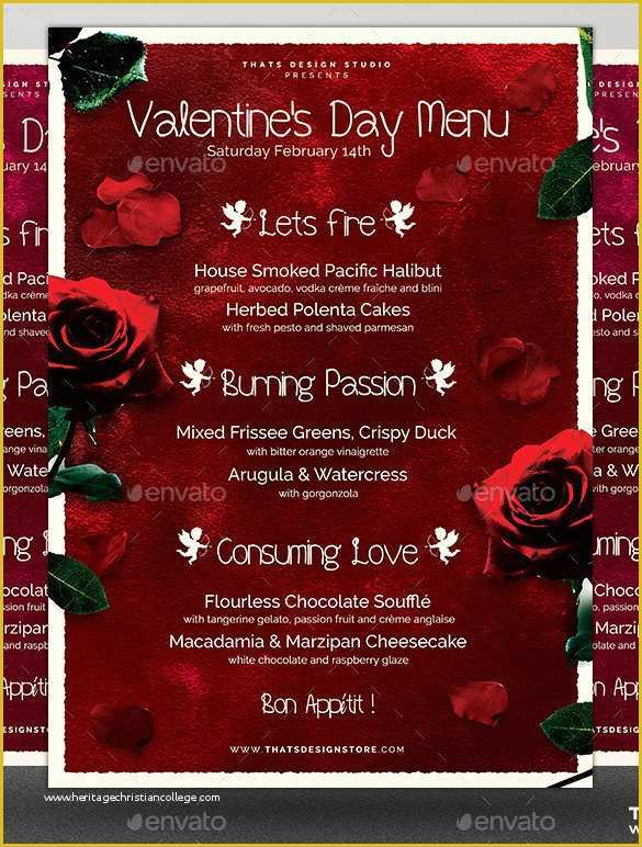 Specials Menu Template Free Of 41 Valentines Menu Templates Free Psd Eps format