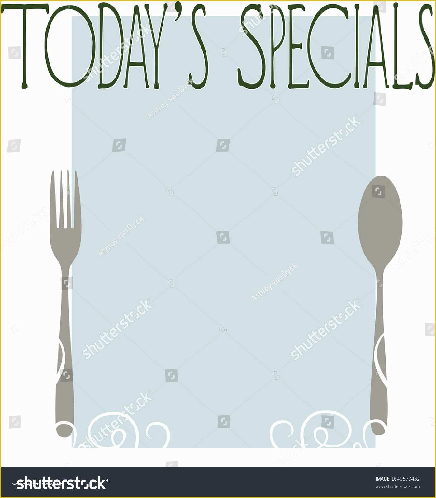 Specials Menu Template Free Of Blank Menu Template todays Specials Stock Illustration