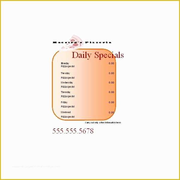 Specials Menu Template Free Of Need Free Pizza Menu Templates Download them Here to Use