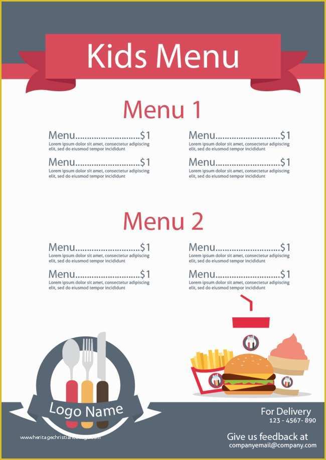 Specials Menu Template Free Of Special Menu for Children S Food Menu Templates Children