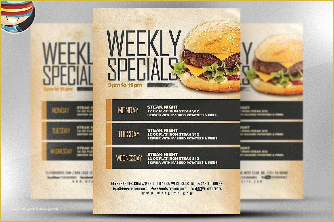 Specials Menu Template Free Of Weekly Specials Flyer Template V2 Flyer Templates