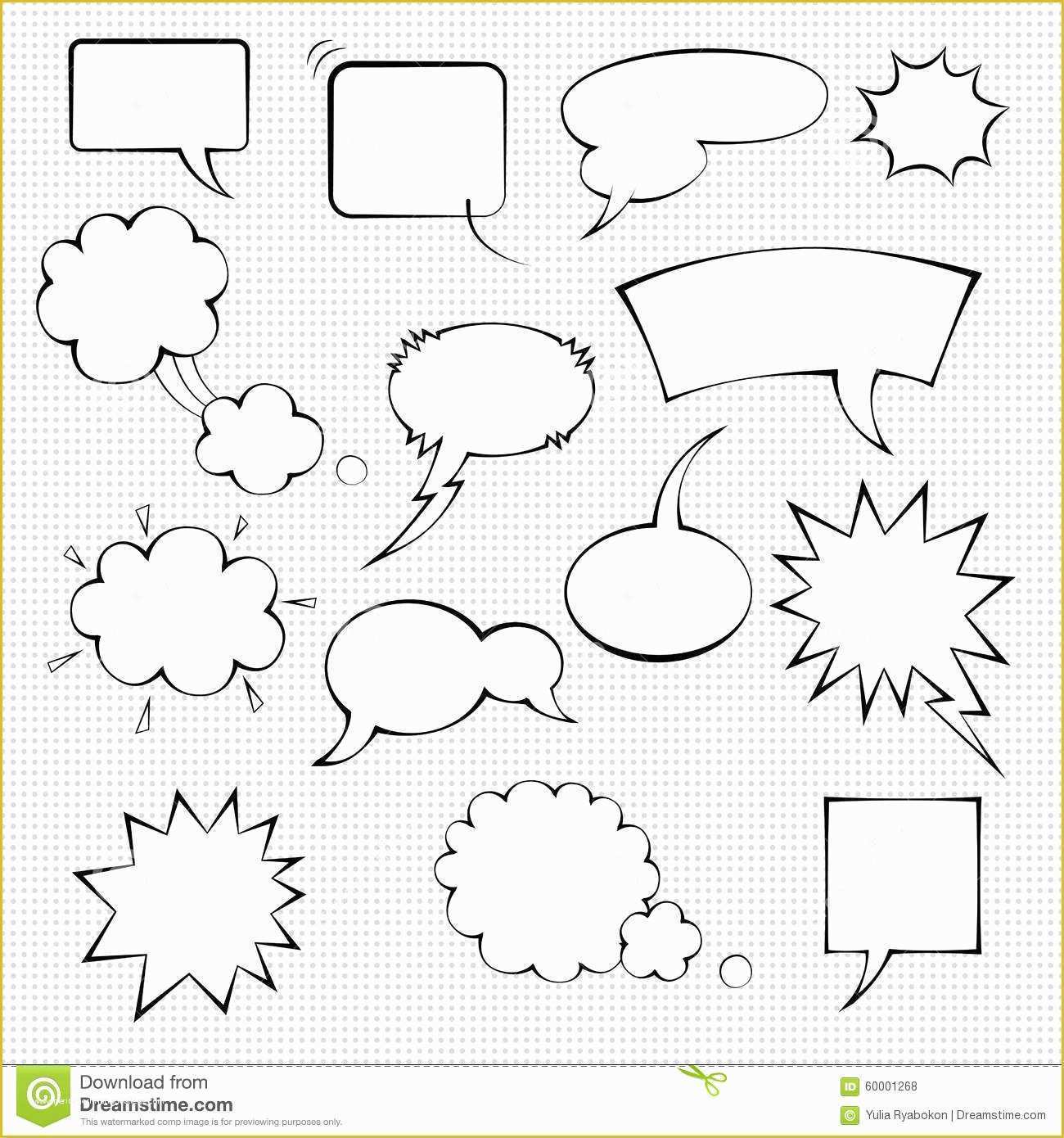 Speech Bubble after Effects Template Free Of Ic Speech Bubble Set Stock Vector Image