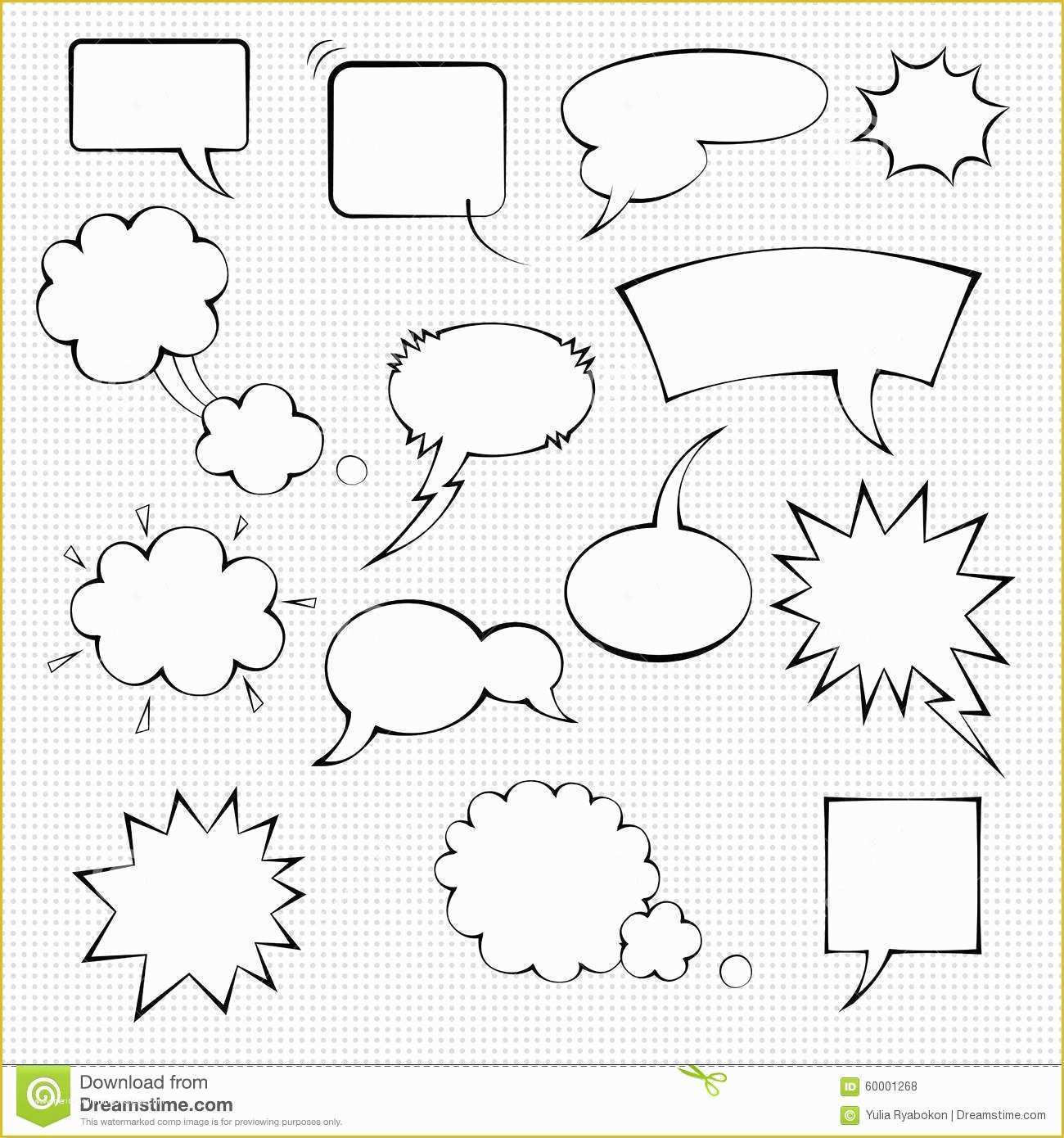 Speech Bubble after Effects Template Free Of Ic Speech Bubble Set Stock Vector Image