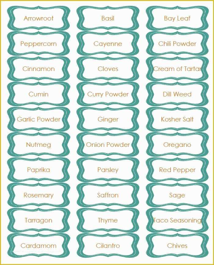 Spice Jar Label Template Free Of 4 Best Of Free Printable Spice Jar Labels Template