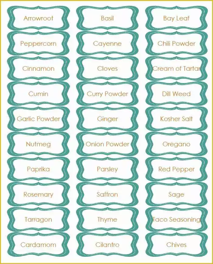 Spice Jar Label Template Free Of 4 Best Of Free Printable Spice Jar Labels Template