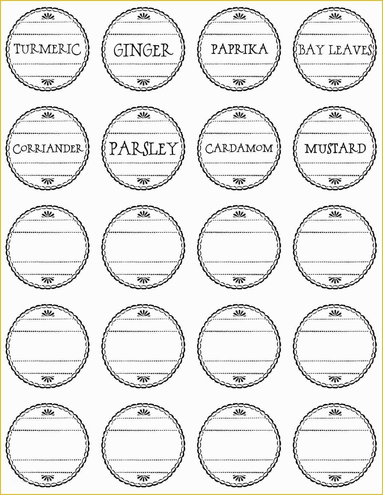 Spice Jar Label Template Free Of Binder Label Template Free Download Unique Round Spice Jar