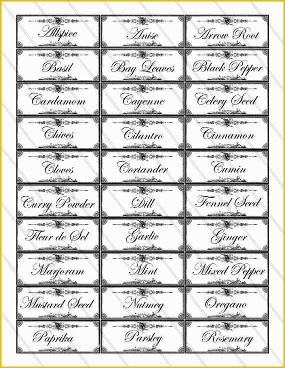 Spice Jar Label Template Free Of Herb and Spice Labels Printable organizing Kitchen
