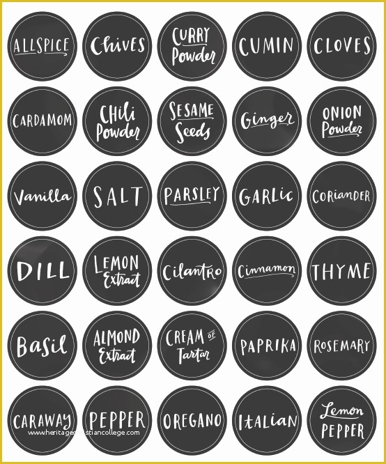Spice Jar Label Template Free Of Kitchen Spice Jar & Pantry organizing Labels