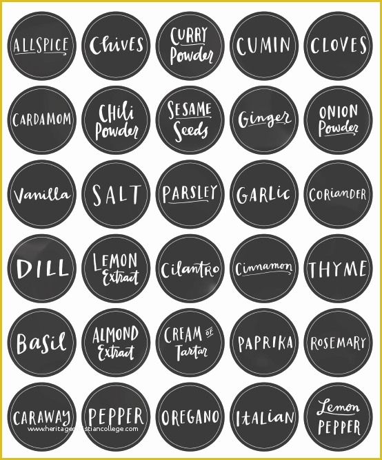 Spice Jar Label Template Free Of Kitchen Spice Jar & Pantry organizing Labels