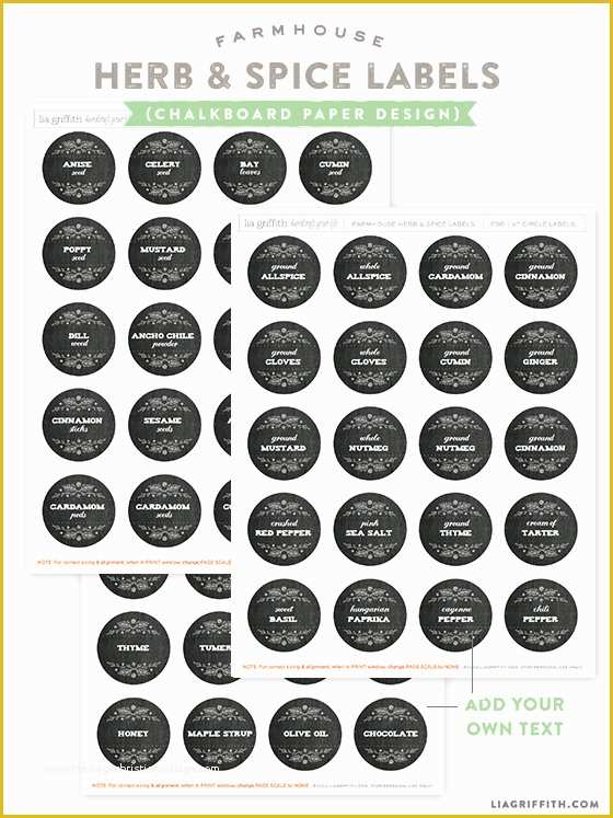 Spice Jar Label Template Free Of Printable Farmhouse Herb & Spice Labels