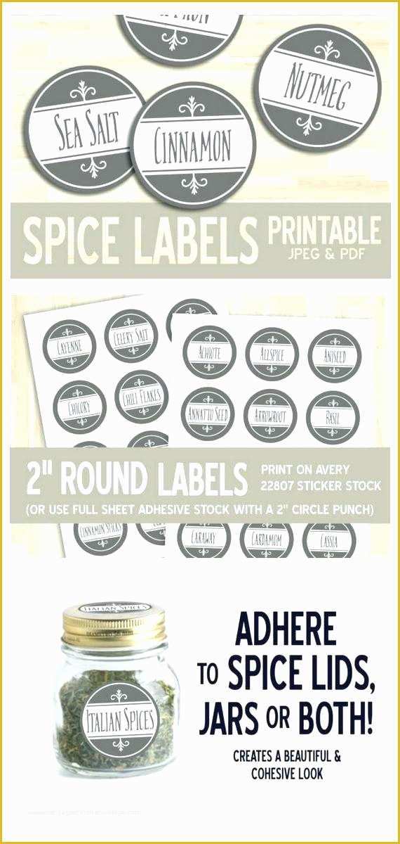 Spice Jar Label Template Free Of Spice Jar Label Template